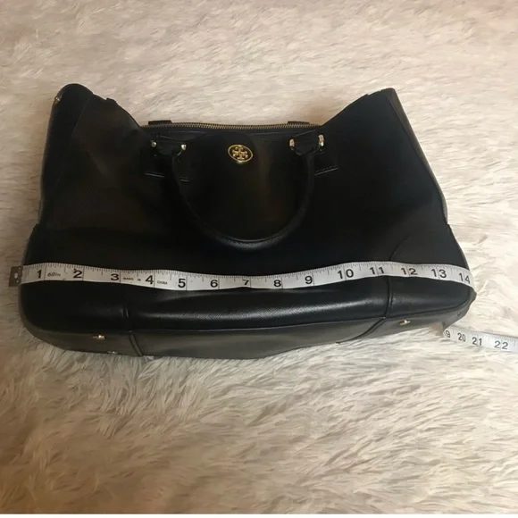 TORY BURCH"Bag Tote Leather Purse-Black - Picture 8 of 16